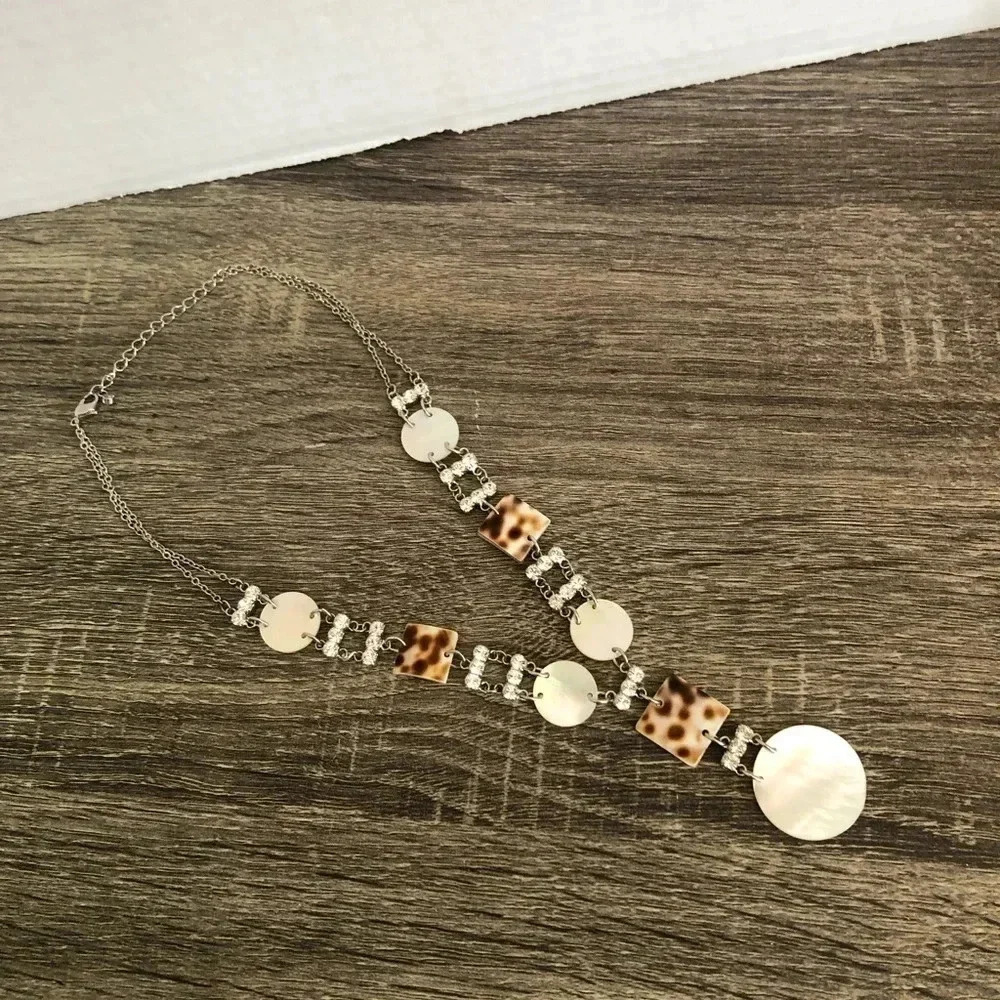 Fifth Avenue Collection Rhinestone and Shell Necklace - Picture 6 of 8